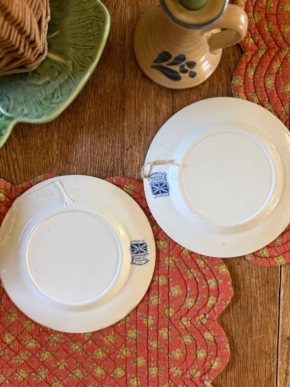 Set of 2 Blue and White Dessert Plates made in England