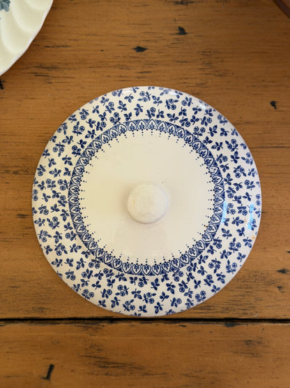 Provence Blue English Ironstone Tableware Vegetable Bowl with Lid