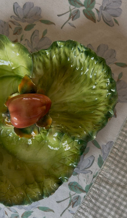 Lettuce Vegetable Divided Serving Plate made in Italy