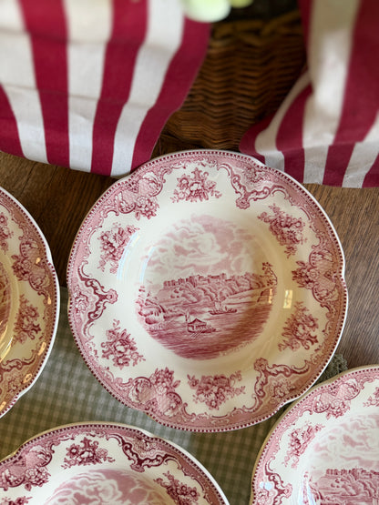 Red Floral Windsor in 1792 Johnson Bros Bowls made in England (3 left)