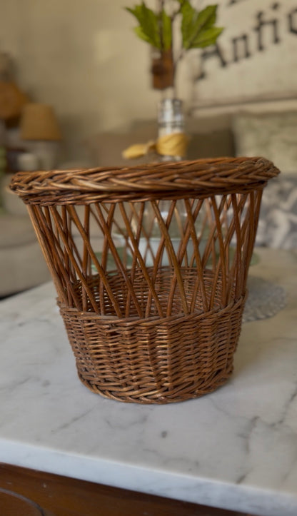 Open-Weave Wicker Basket (flowers not included)
