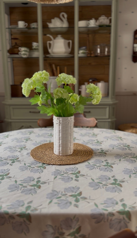 White Basket Weave Vase made in Portugal