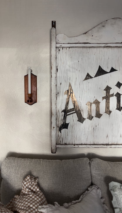 Set of Two Wooden Sconces (*candle not included)