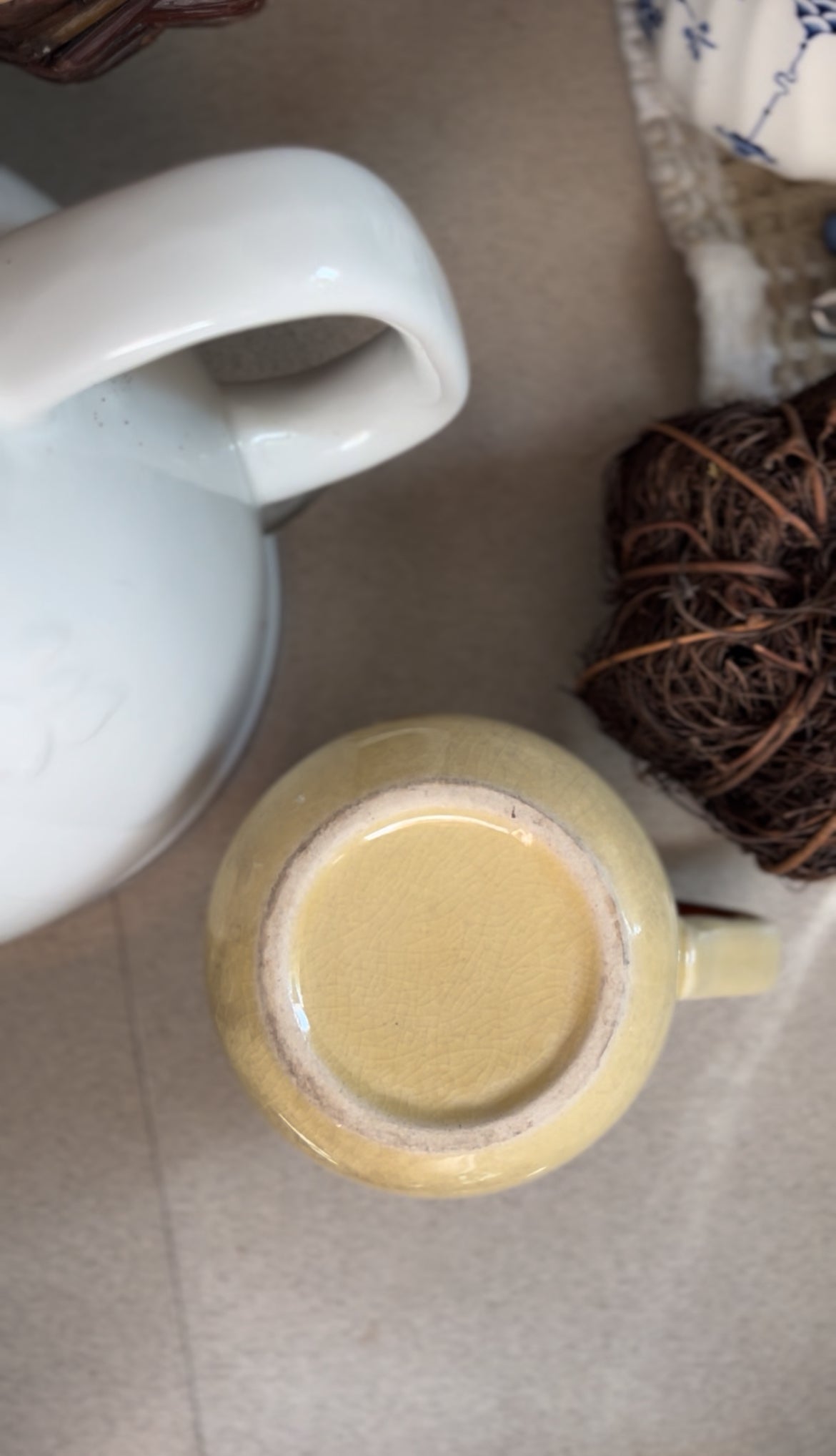 Brown Stoneware Wheat Mug