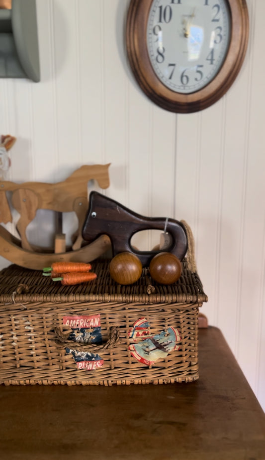 Solid Wood Horse Push Toy