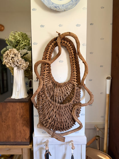 Handwoven Willow and Branch Hanging Basket