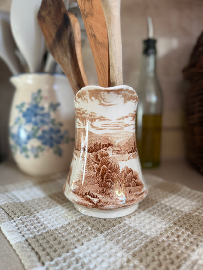 Brown Transferware Pitcher made in England