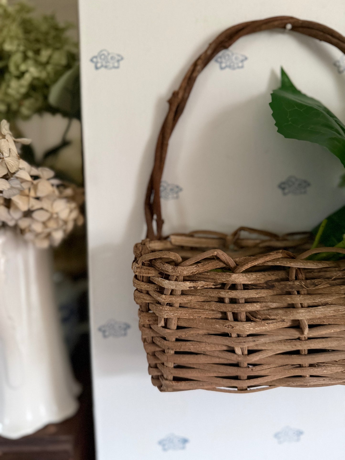 Rustic Woven Stick Wall Basket (flowers not included)