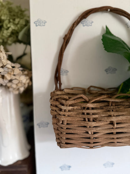 Rustic Woven Stick Wall Basket (flowers not included)