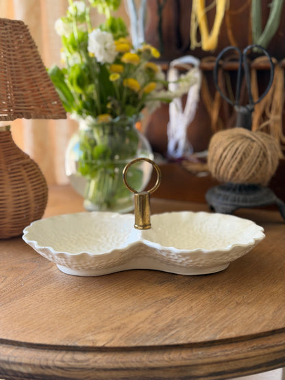 Stangl White Cabbageware Trinket Dish