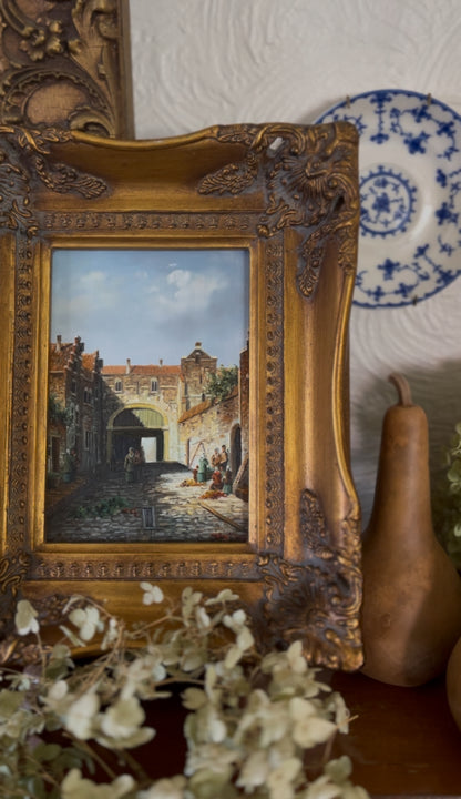 European-style Oil Painting in Ornate Gold Frame