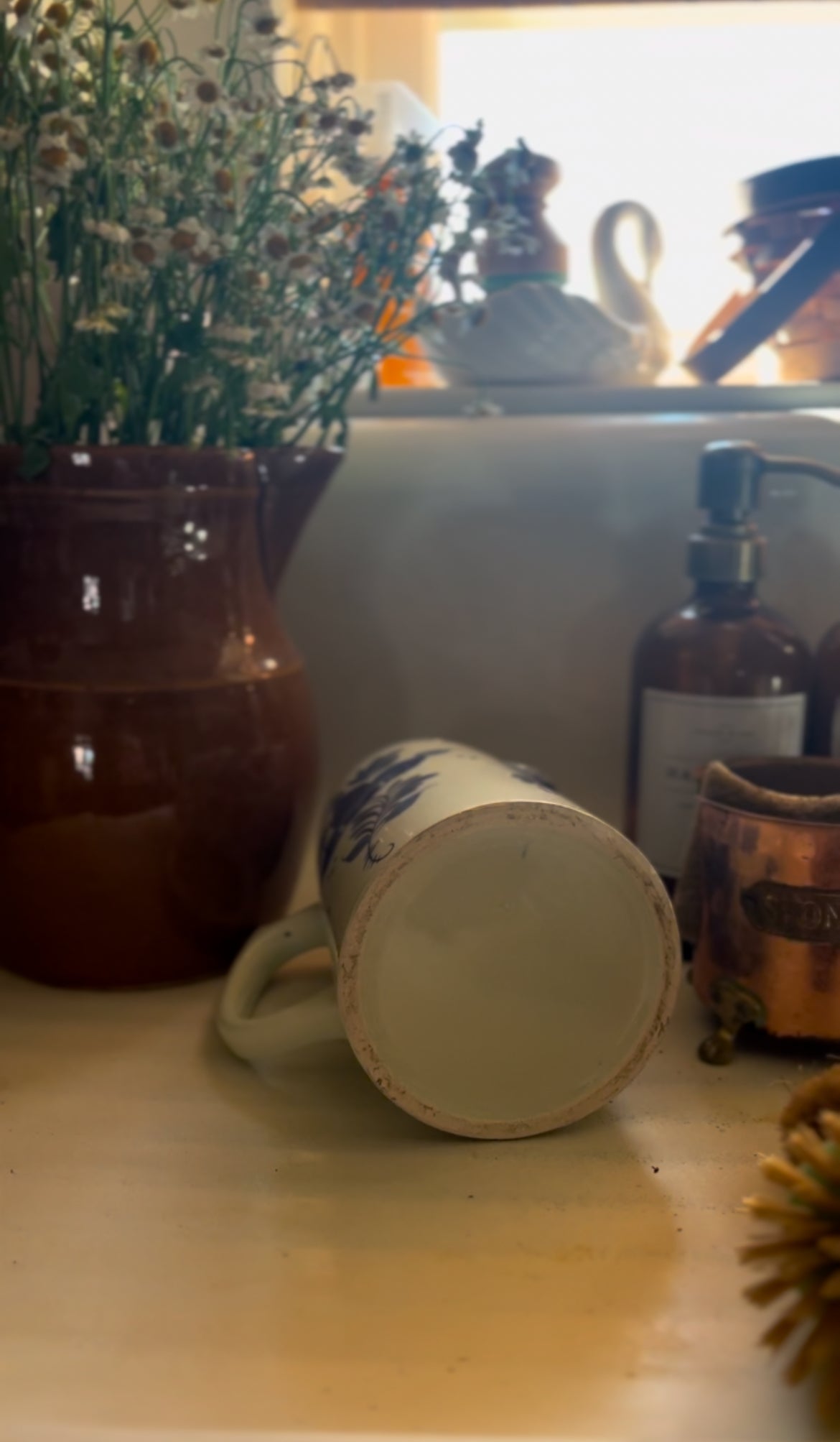 Blue Floral Pitcher