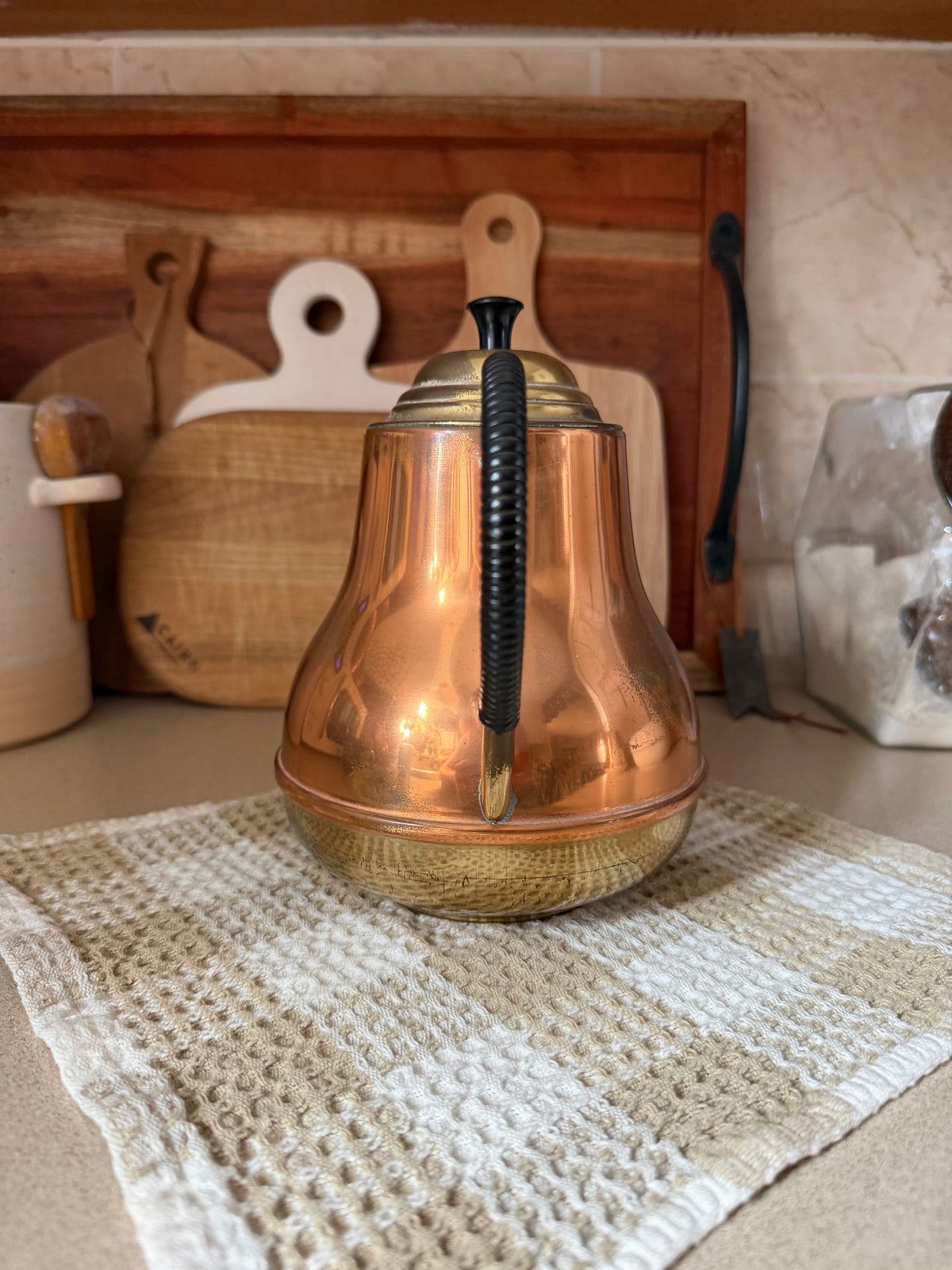 Vintage Copper and Brass Teapot made in Holland