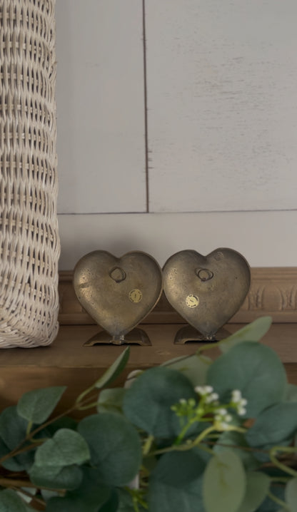 Set of 2 Brass Heart Sconces
