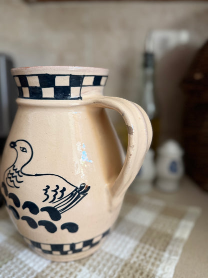Duck Folk Art Pottery Pitcher