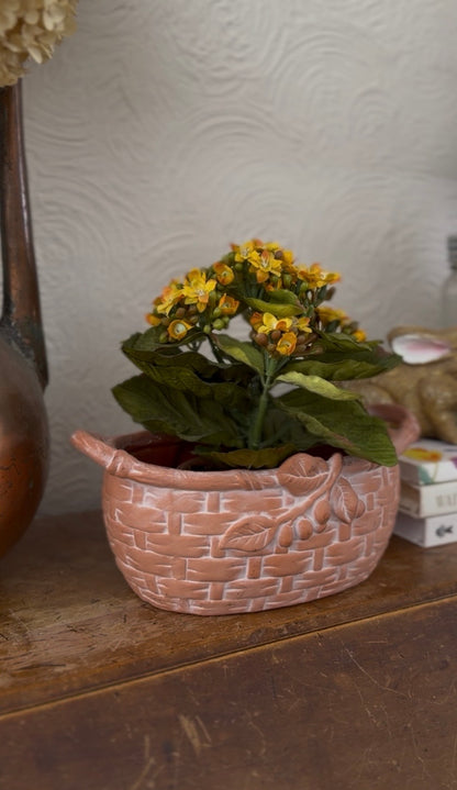 Terracotta Basket Planter (flowers not included)