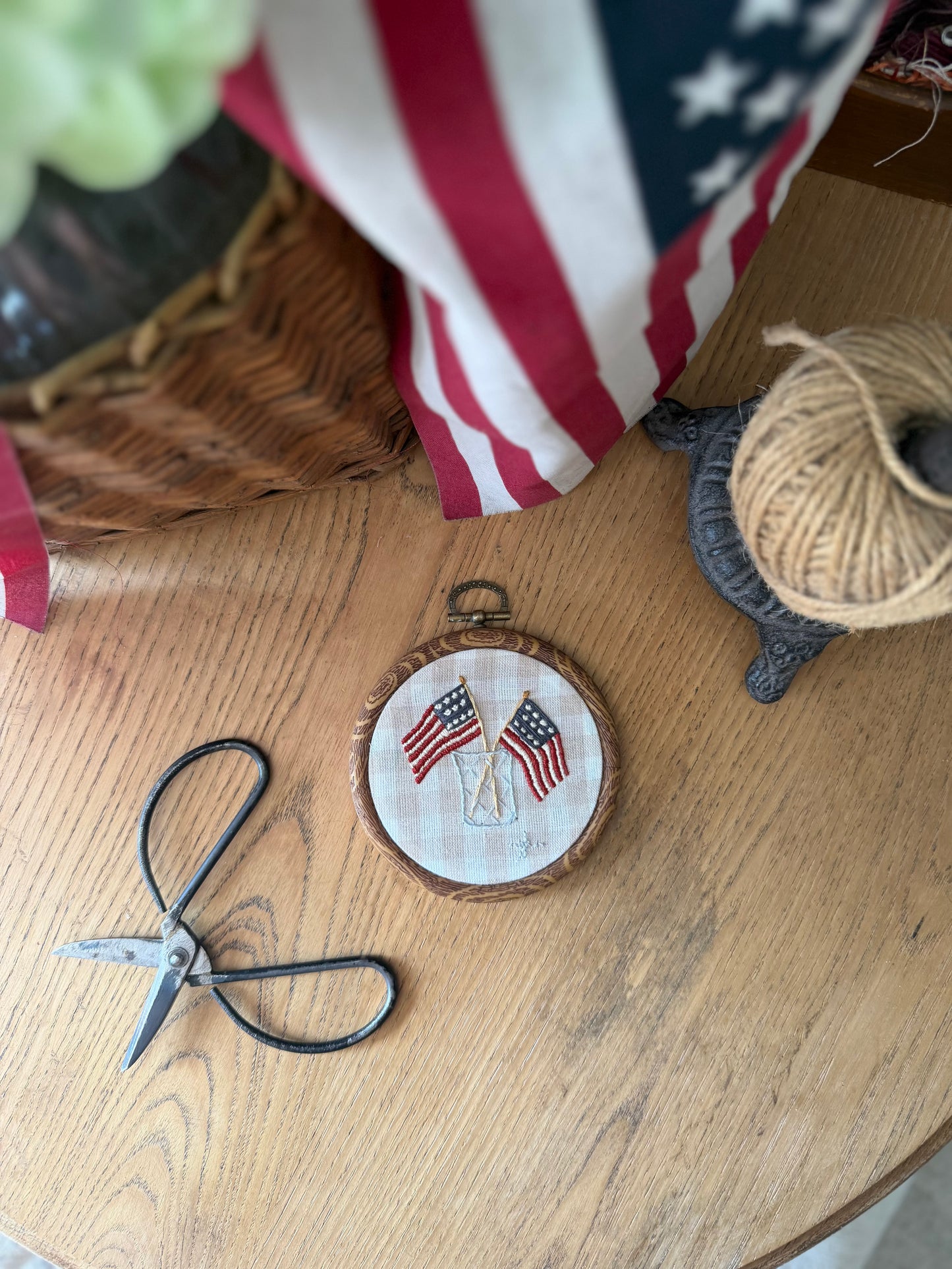 Flags in a Vase Embroidery Magnet