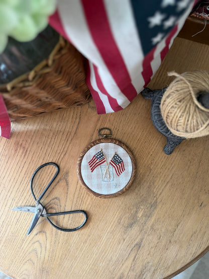Flags in a Vase Embroidery Magnet
