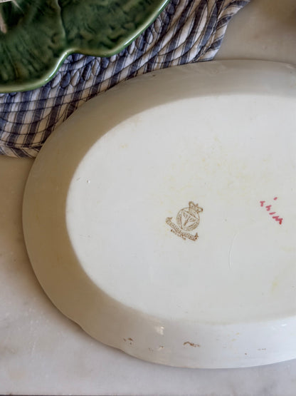 Brown Floral Bishop & Stonier Imperial Semi-Porcelain Platter made in England (1895-1900)
