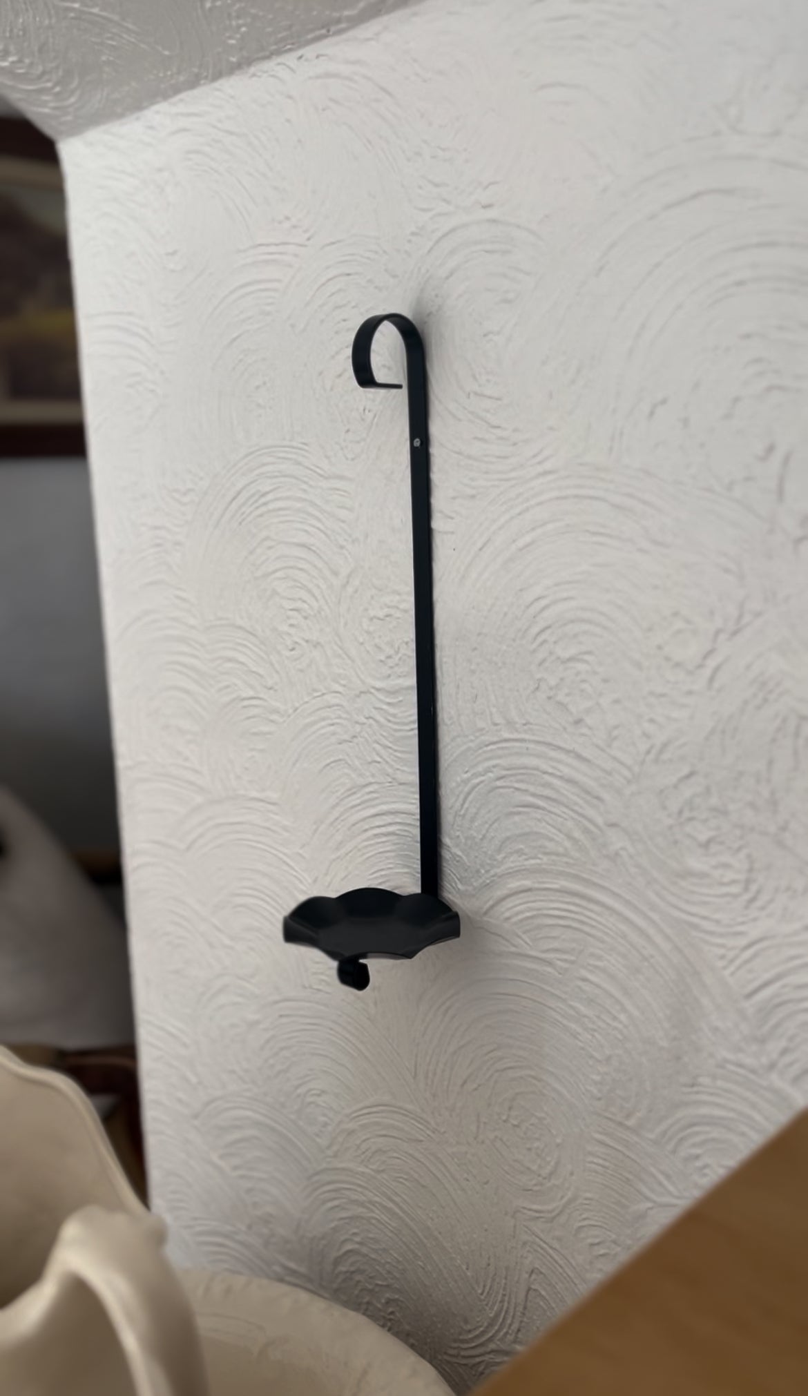 Black Metal Wall Sconce (candle not included)