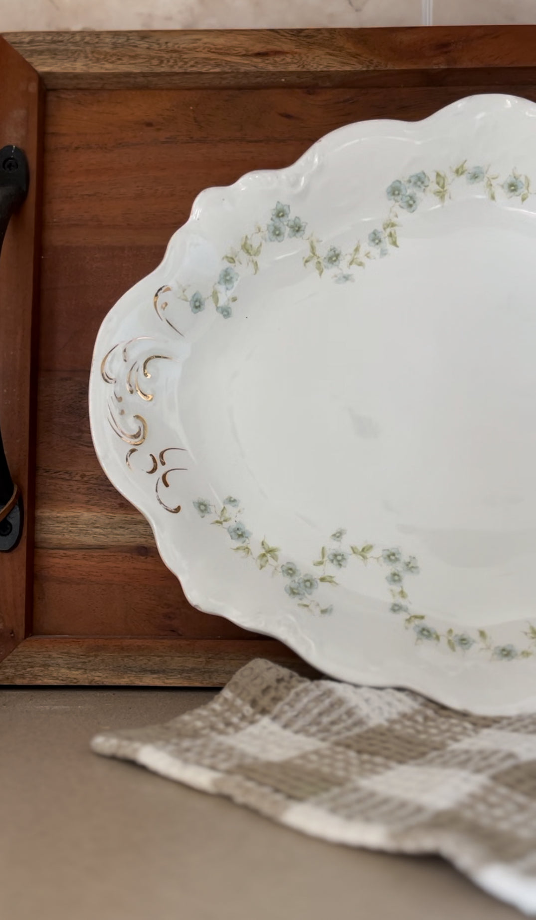 Royal Semi-Porcelain Blue Floral Platter Johnson Bros England