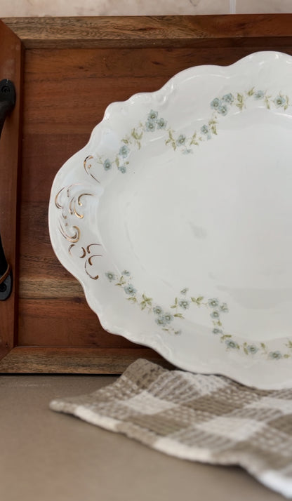 Royal Semi-Porcelain Blue Floral Platter Johnson Bros England