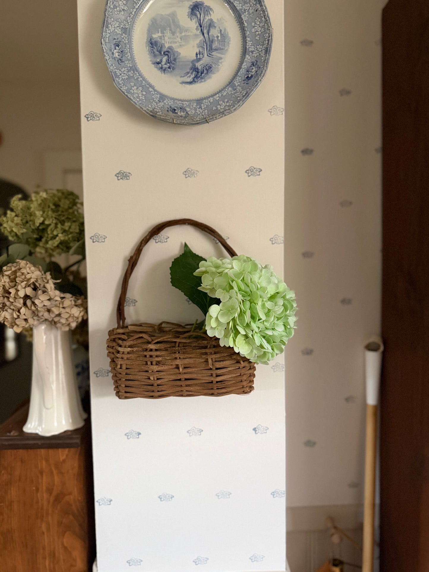 Rustic Woven Stick Wall Basket (flowers not included)
