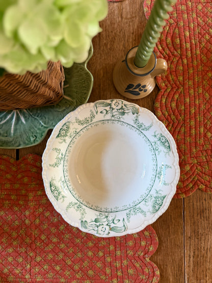 Green Floral John Maddick & Sons Bowl Made in England