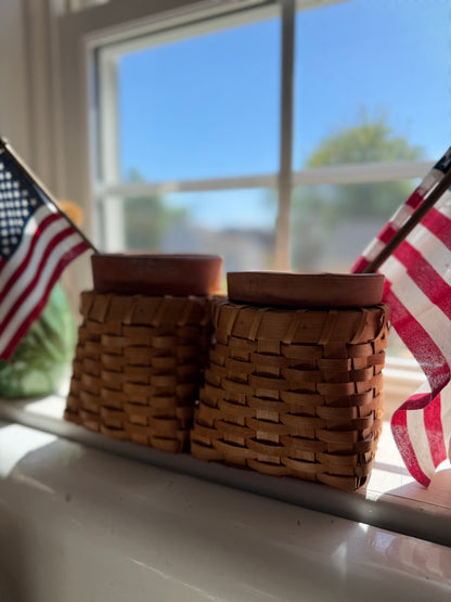 Double Basket with Terra Cotta Pots