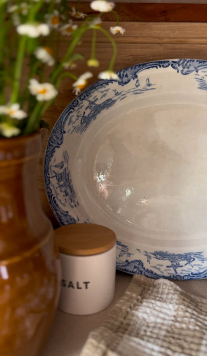 "Old Dutch" Blue and White Transferware Ironstone Platter made in England