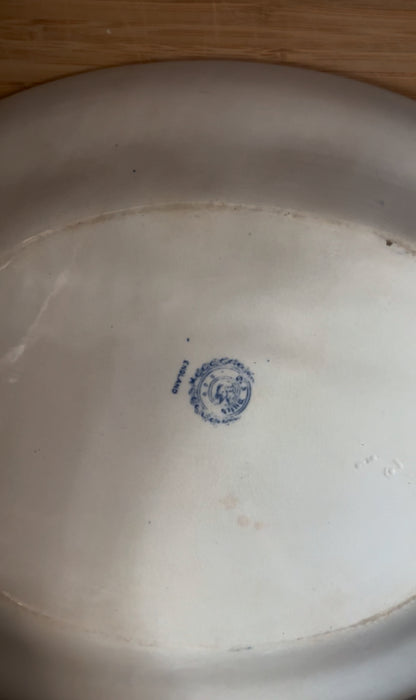"Old Dutch" Blue and White Transferware Ironstone Platter made in England