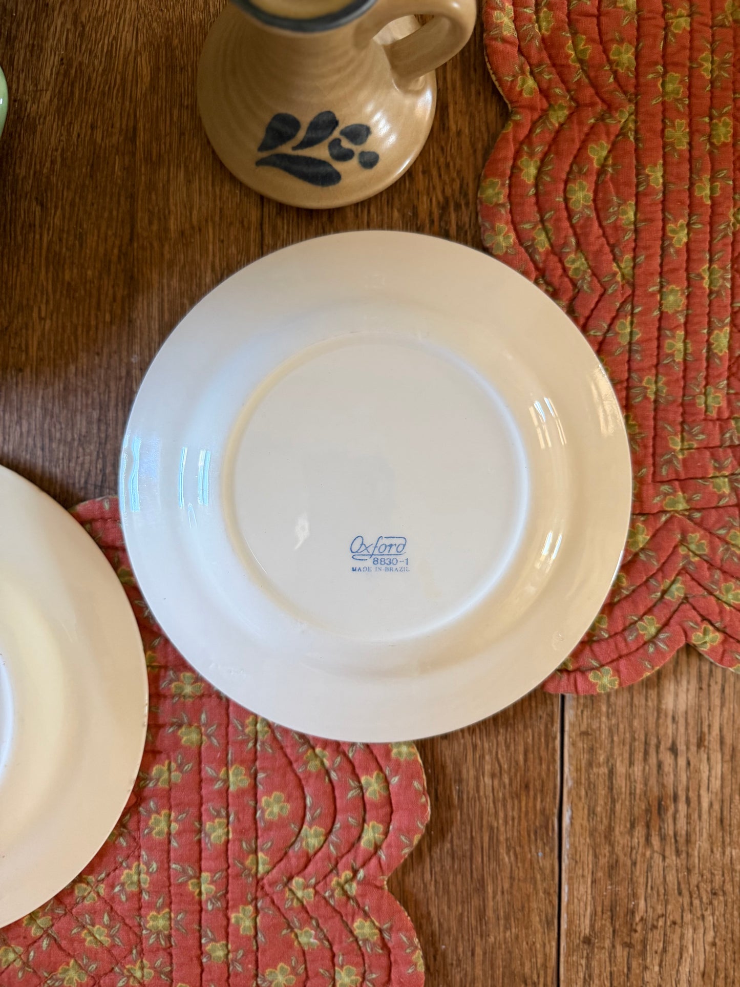 Set of 2 Blue Floral Plates made in Brazil
