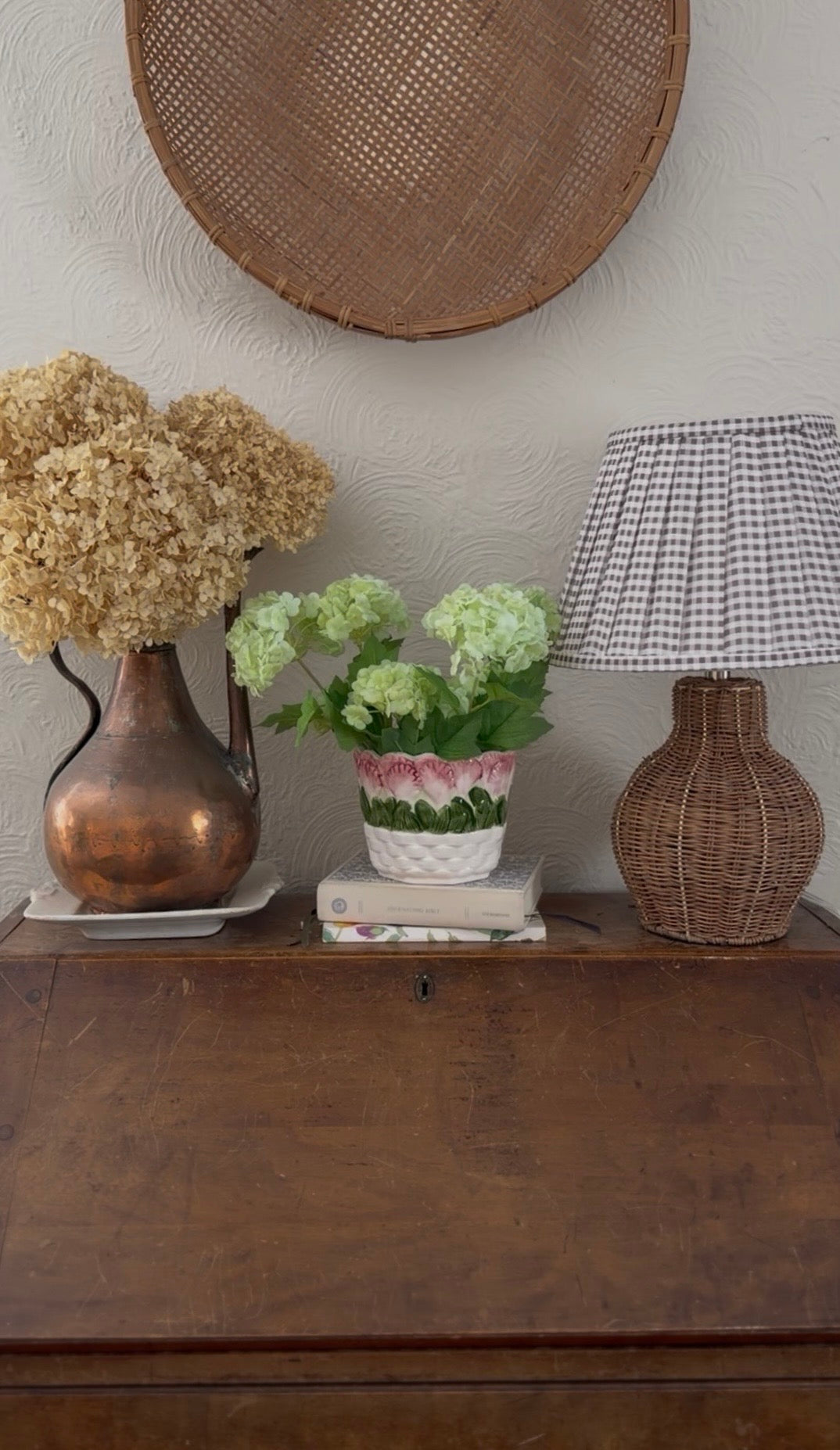 Ceramic Tulip Basket Planter (flowers not included)