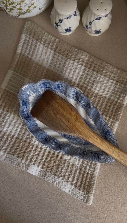Antique Blue and White Ironstone Dish in pattern "Siam" by J. Clementson