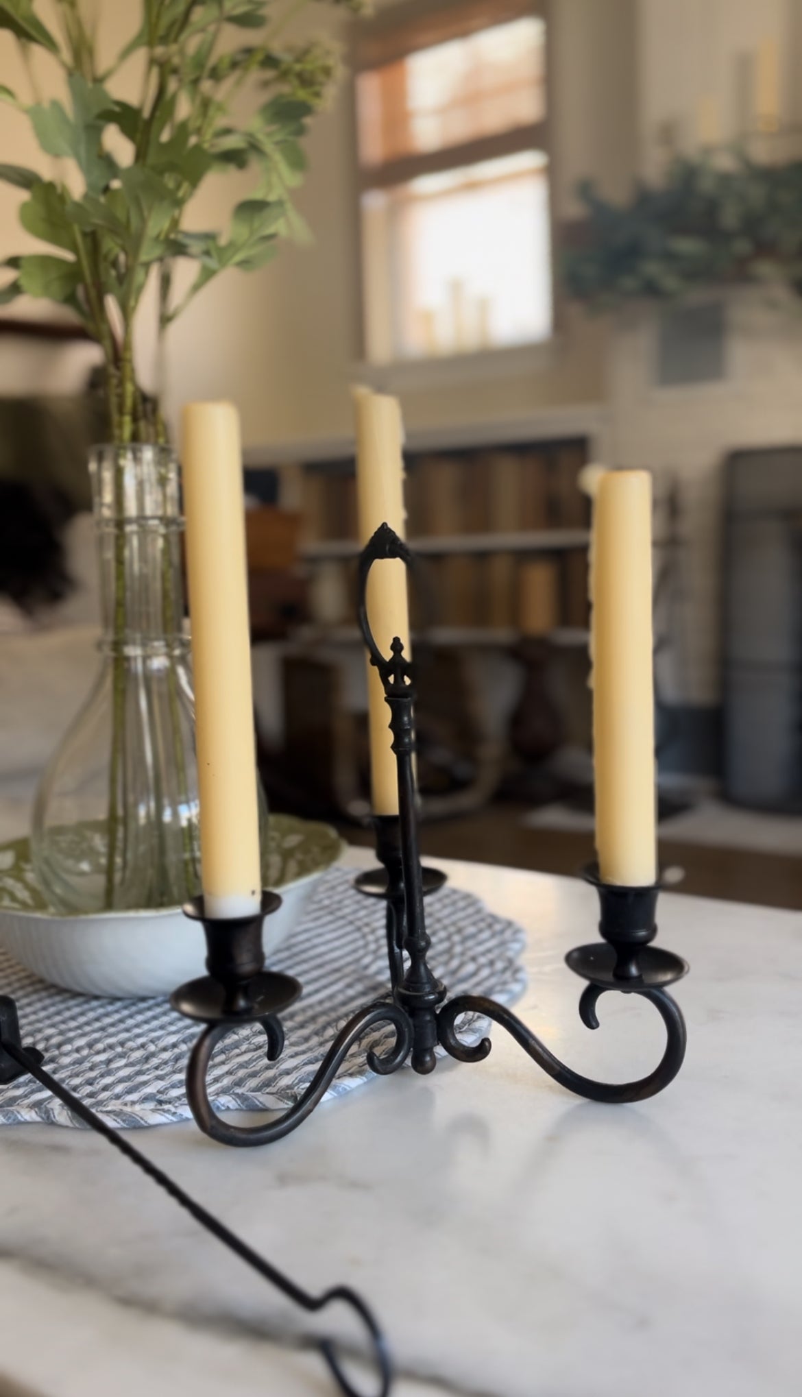 Black Tabletop Candelabra (candles not included)