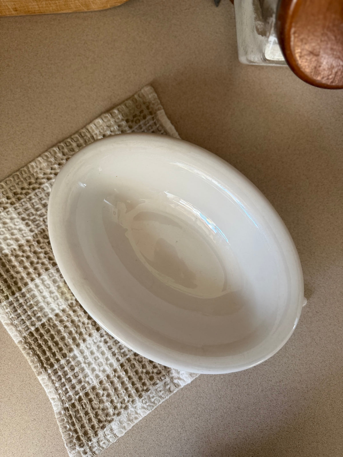 Vintage White Restaurant ware Oval Serving Dish by Homer Laughlin
