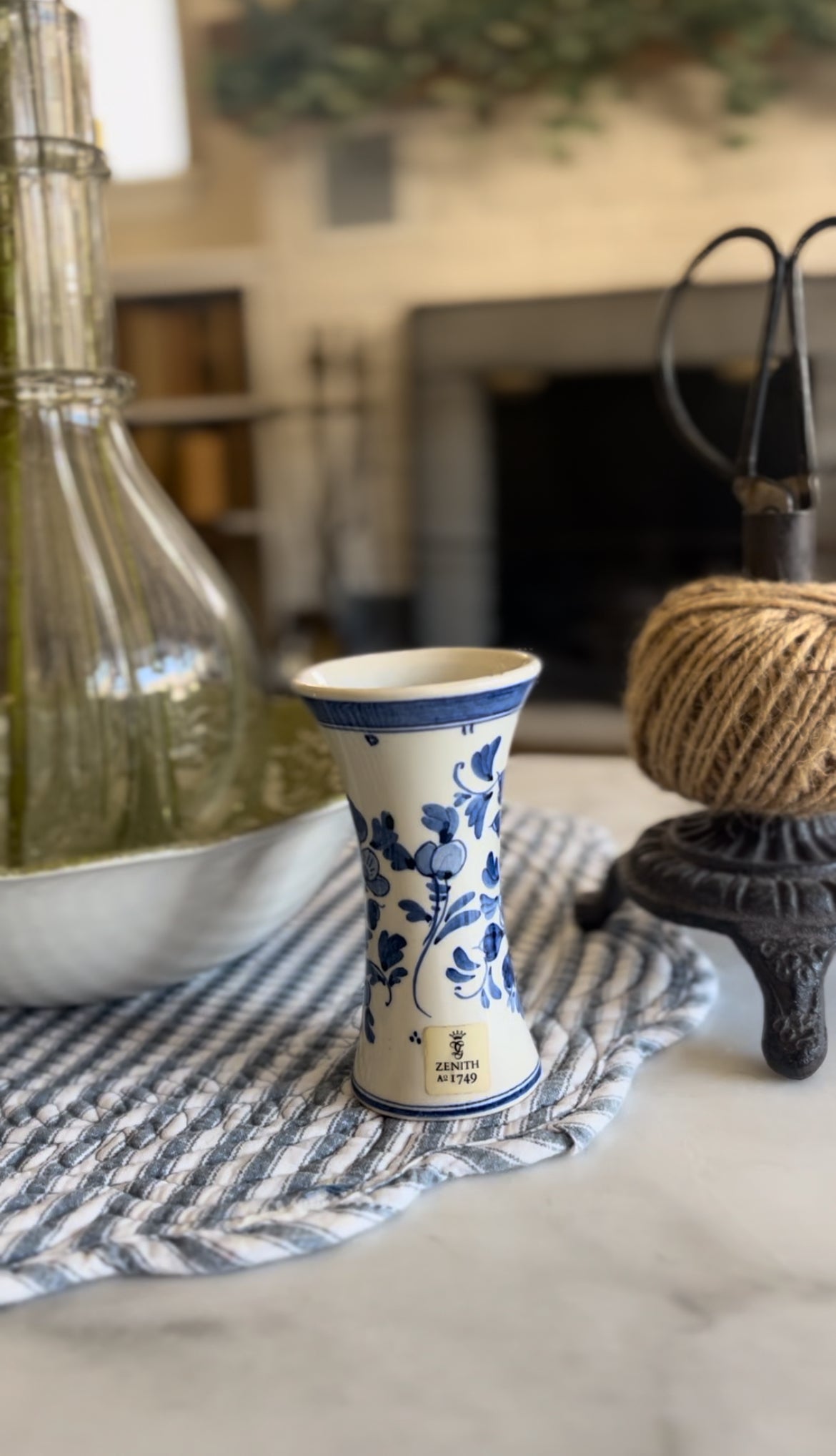 Delft Bud Vase (flower not included)