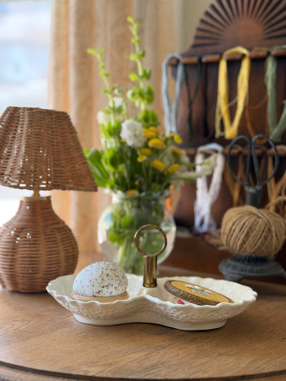 Stangl White Cabbageware Trinket Dish