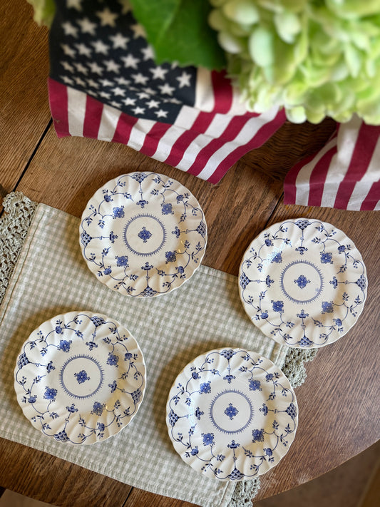 Blue Floral Myott Finlandia Salad Plate made in England (3 left)