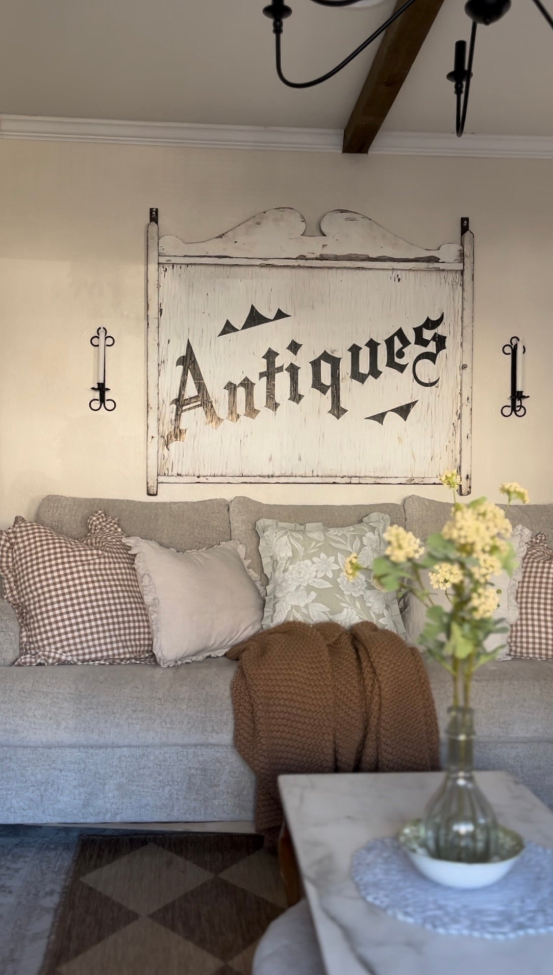 Set of Two Black Wrought Iron Sconces (*candle not included)