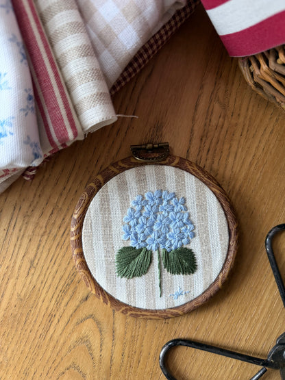 Blue Hydrangea Embroidery Magnet