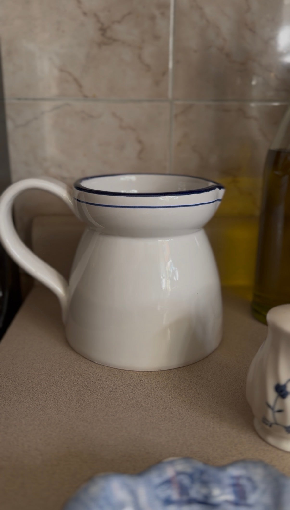 Vintage Rosenthal Netter Blue Geese Ceramic Pitcher (made in Italy)