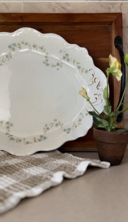Royal Semi-Porcelain Blue Floral Platter Johnson Bros England