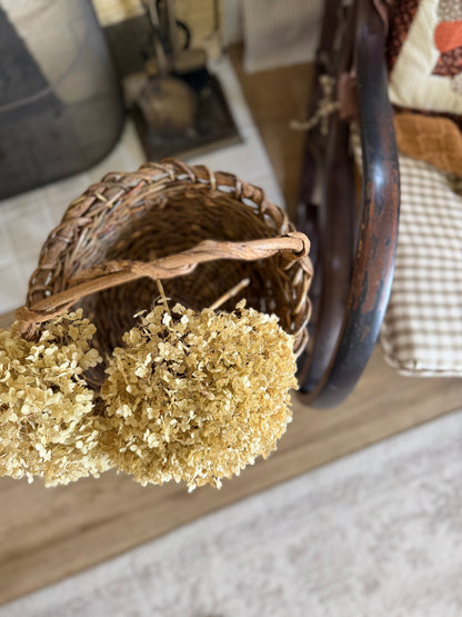 Rustic Hand-Woven Twig and Willow Gathering Basket