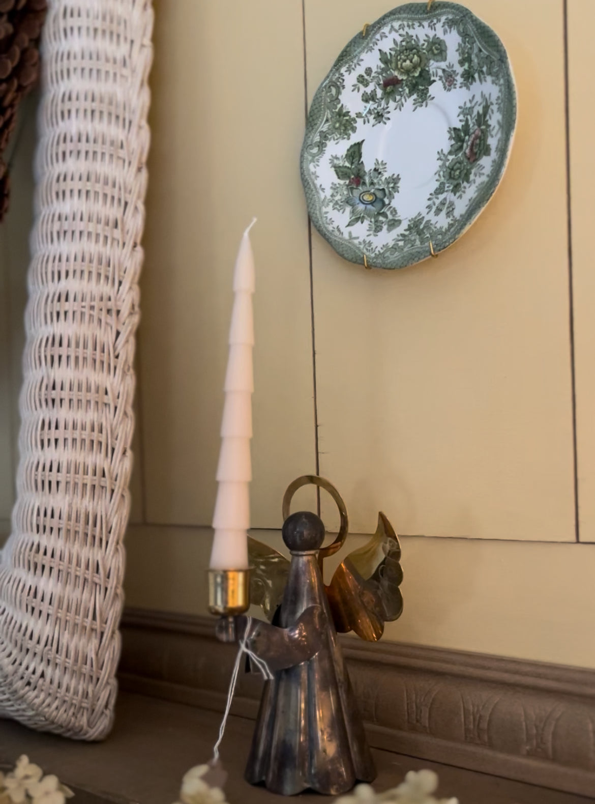 Brass and Silver Plated Angel Candle Holder