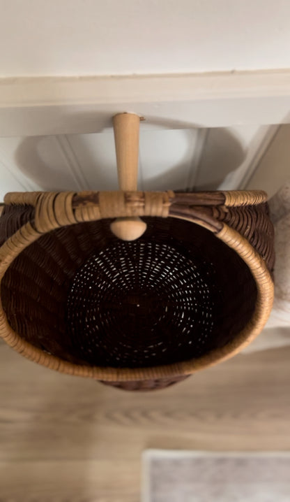 Tall Vintage Two-Toned Flower Basket (flowers not included)