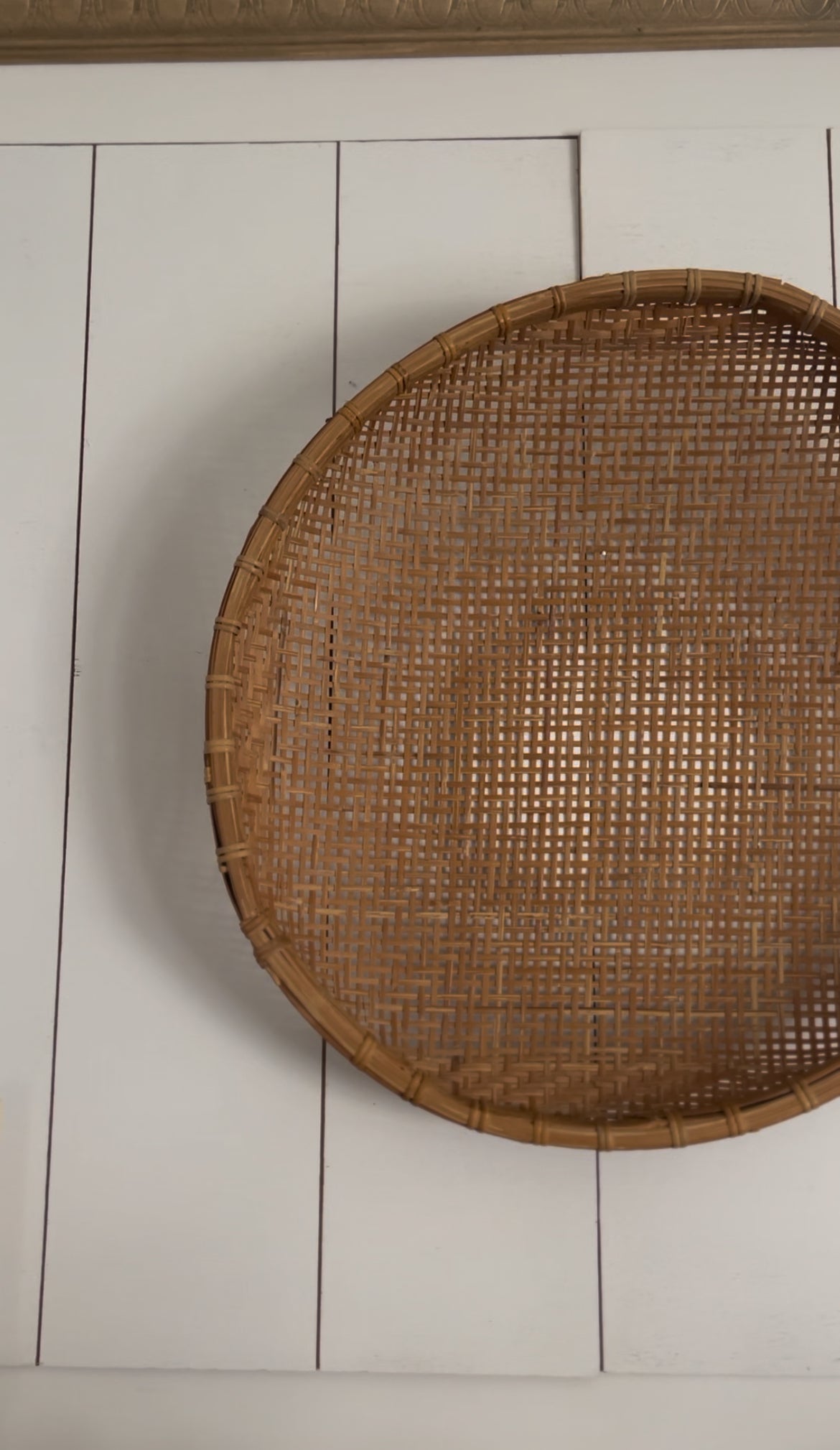 Large Vintage Woven Winnowing Basket (2 available, 1 slightly larger)