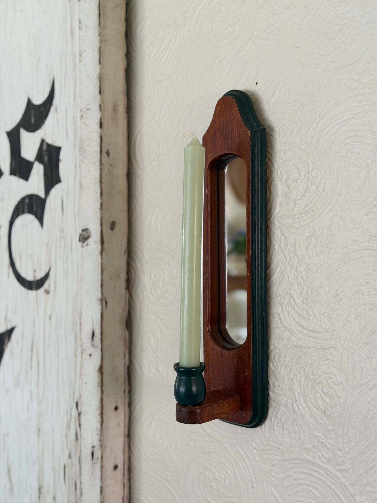 Set of 2 Wooden Sconces (candles included)