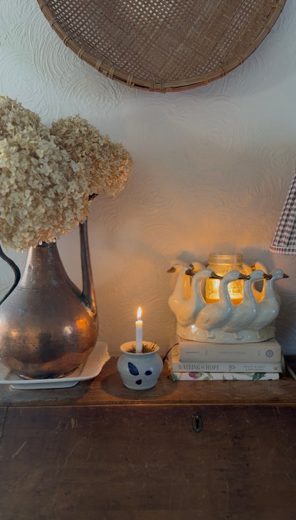 Williamsburg Pottery Vase Turned Moss Candle