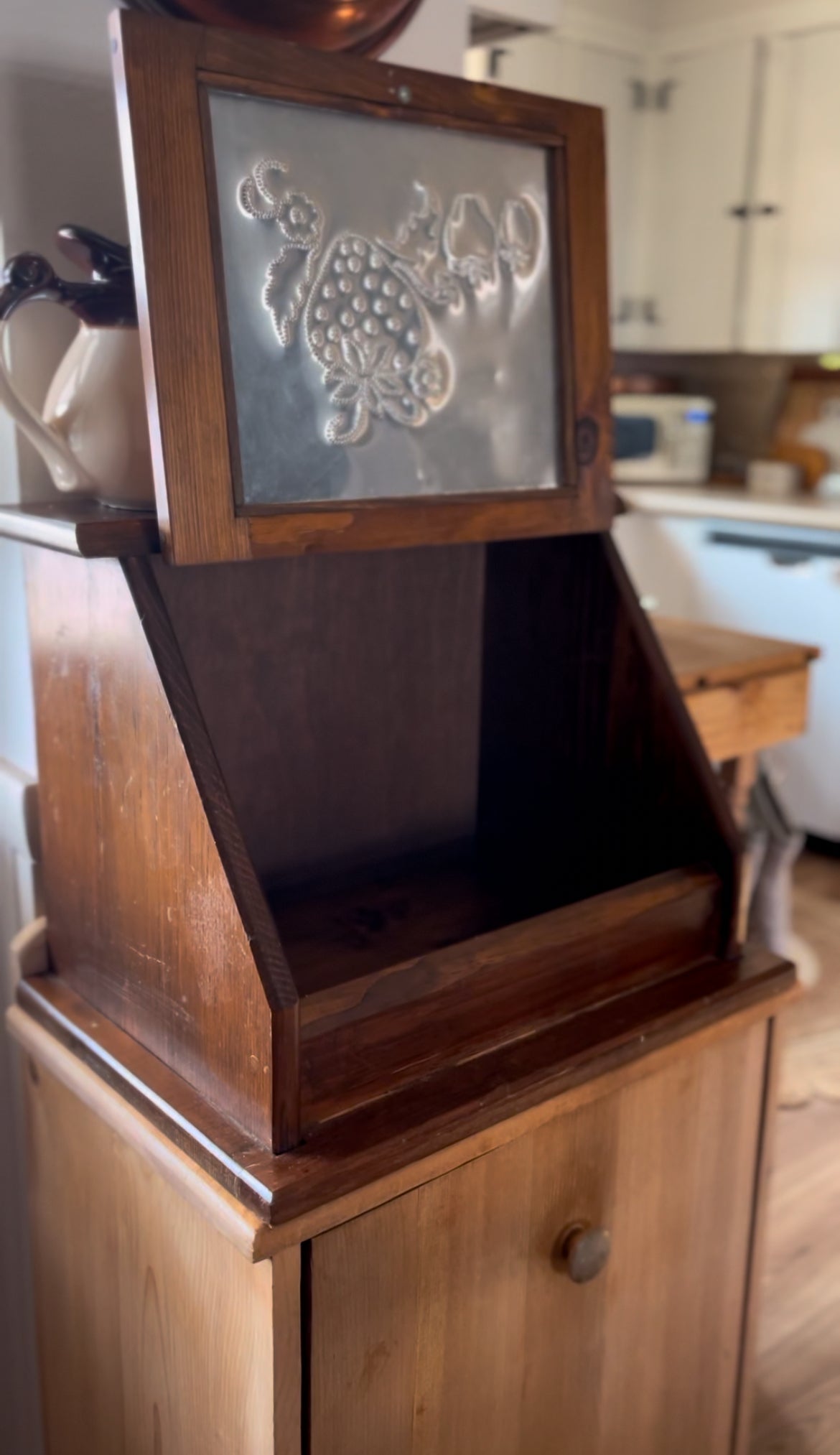 Vintage Solid Wood Bread Box